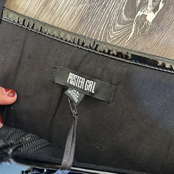 Poster Girl from Dolls Kill  Corset size L Black Patent Heavy Duty New with tags - Picture 4 of 7